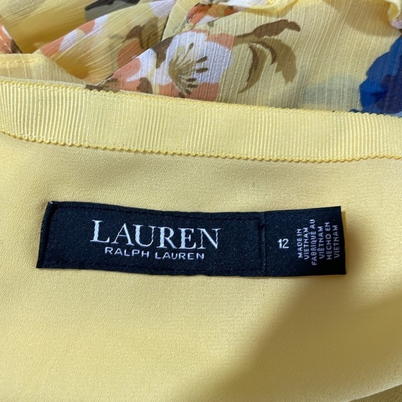 NEW Lauren Ralph Lauren Womens 12 Ruffled Mini skirt Yellow - Picture 6 of 9